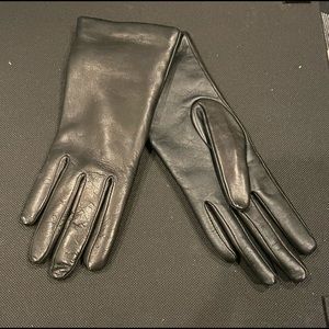 Black Leather Size 6 Cashmere Lined Gloves